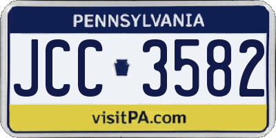 PA license plate JCC3582