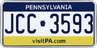 PA license plate JCC3593