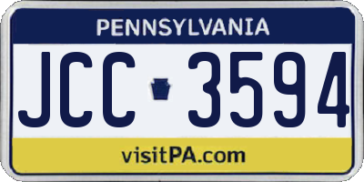 PA license plate JCC3594