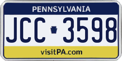 PA license plate JCC3598