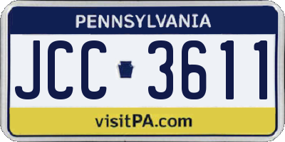PA license plate JCC3611