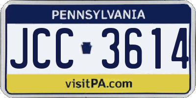 PA license plate JCC3614