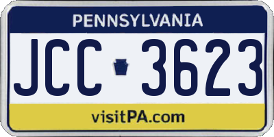 PA license plate JCC3623