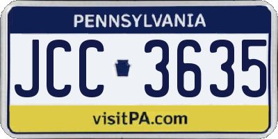 PA license plate JCC3635