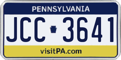 PA license plate JCC3641