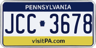 PA license plate JCC3678