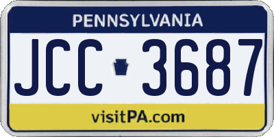 PA license plate JCC3687