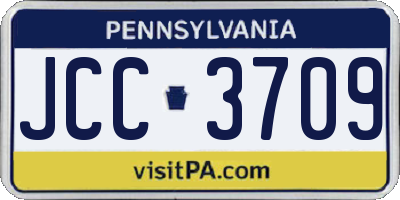 PA license plate JCC3709