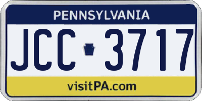 PA license plate JCC3717