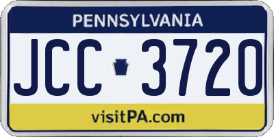 PA license plate JCC3720