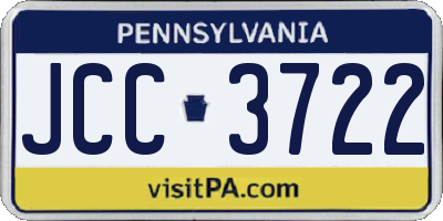 PA license plate JCC3722