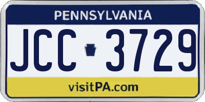 PA license plate JCC3729