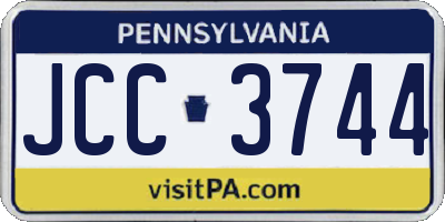 PA license plate JCC3744