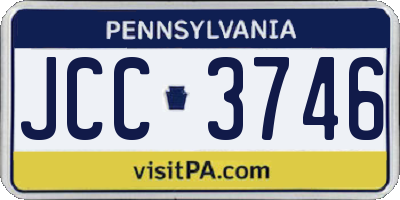 PA license plate JCC3746