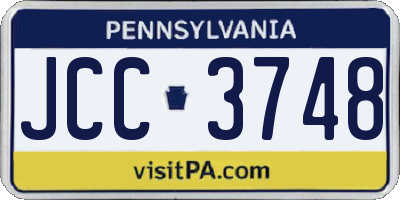 PA license plate JCC3748