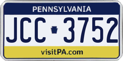 PA license plate JCC3752