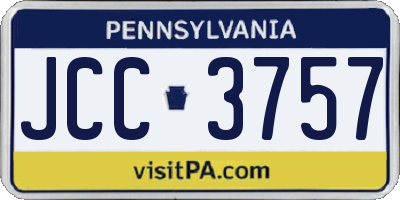 PA license plate JCC3757