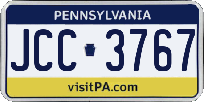 PA license plate JCC3767