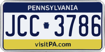 PA license plate JCC3786