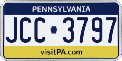 PA license plate JCC3797