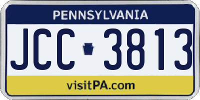 PA license plate JCC3813