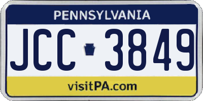 PA license plate JCC3849
