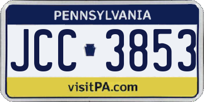 PA license plate JCC3853