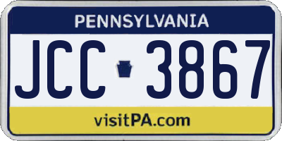 PA license plate JCC3867