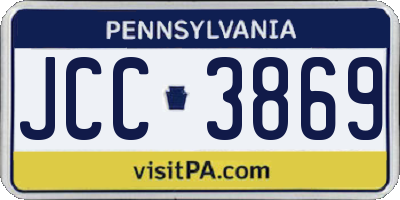 PA license plate JCC3869