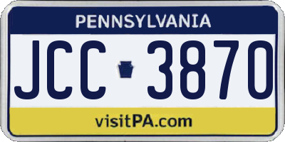 PA license plate JCC3870