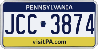 PA license plate JCC3874