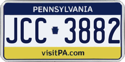 PA license plate JCC3882