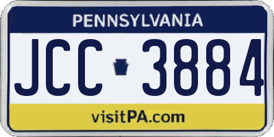 PA license plate JCC3884