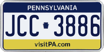 PA license plate JCC3886