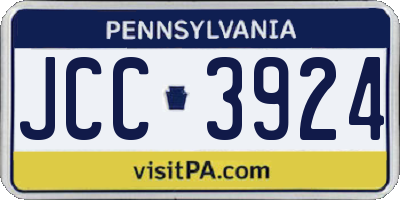 PA license plate JCC3924