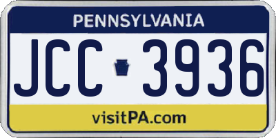 PA license plate JCC3936