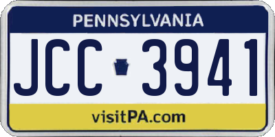 PA license plate JCC3941