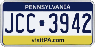PA license plate JCC3942