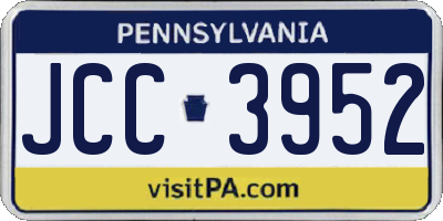 PA license plate JCC3952