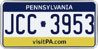 PA license plate JCC3953