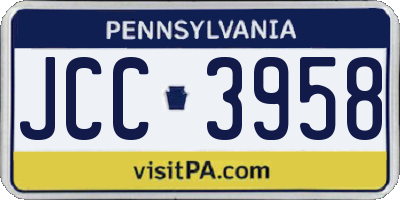 PA license plate JCC3958