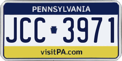 PA license plate JCC3971