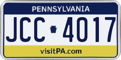 PA license plate JCC4017