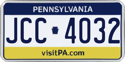 PA license plate JCC4032