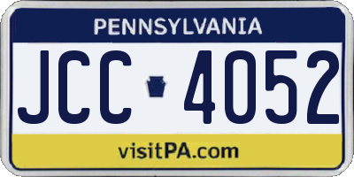 PA license plate JCC4052