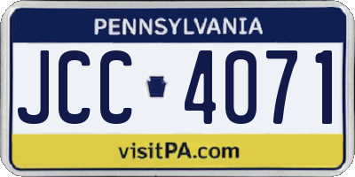 PA license plate JCC4071