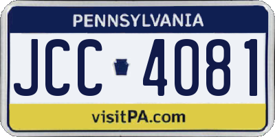 PA license plate JCC4081
