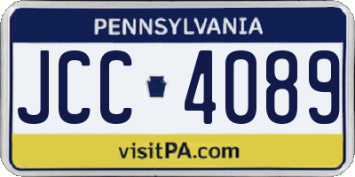 PA license plate JCC4089