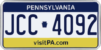PA license plate JCC4092