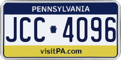 PA license plate JCC4096